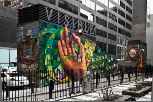 A Philadelphia mural made possible by the city's Mural Arts Program. 