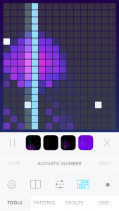 In Beatwave, all you have to do is tap any of the squares on the grid to start making a musical arrangement.
