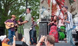 Wilson Savoy and Courtney Granger of the Pine Leaf Boys filming for the HBO series Treme.