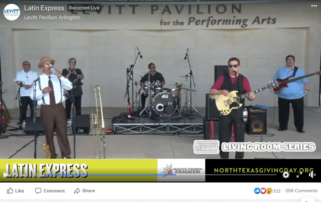 Latin Express performed a free livestream on the Levitt Arlington Stage as part of Giving Tuesday NOW back in May